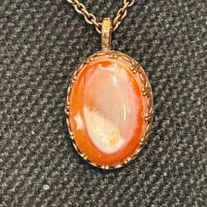 Copper and Agate Handmade Pendant, Artisan, NEW, 18”